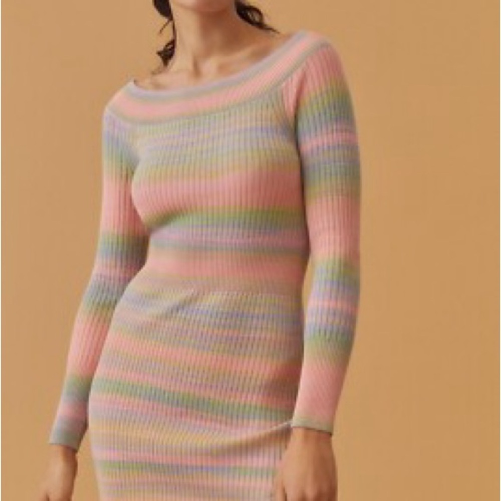 Anthropologie Daily Practice Sweater Knit Pastel Dress - Picture 10 of 11